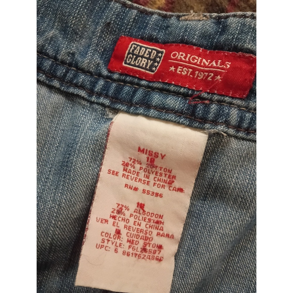 Vintage 90s Y2K Faded Glory Mini Jean Skirt Skirt Denim Women's 18 Paisley... - Picture 5 of 7